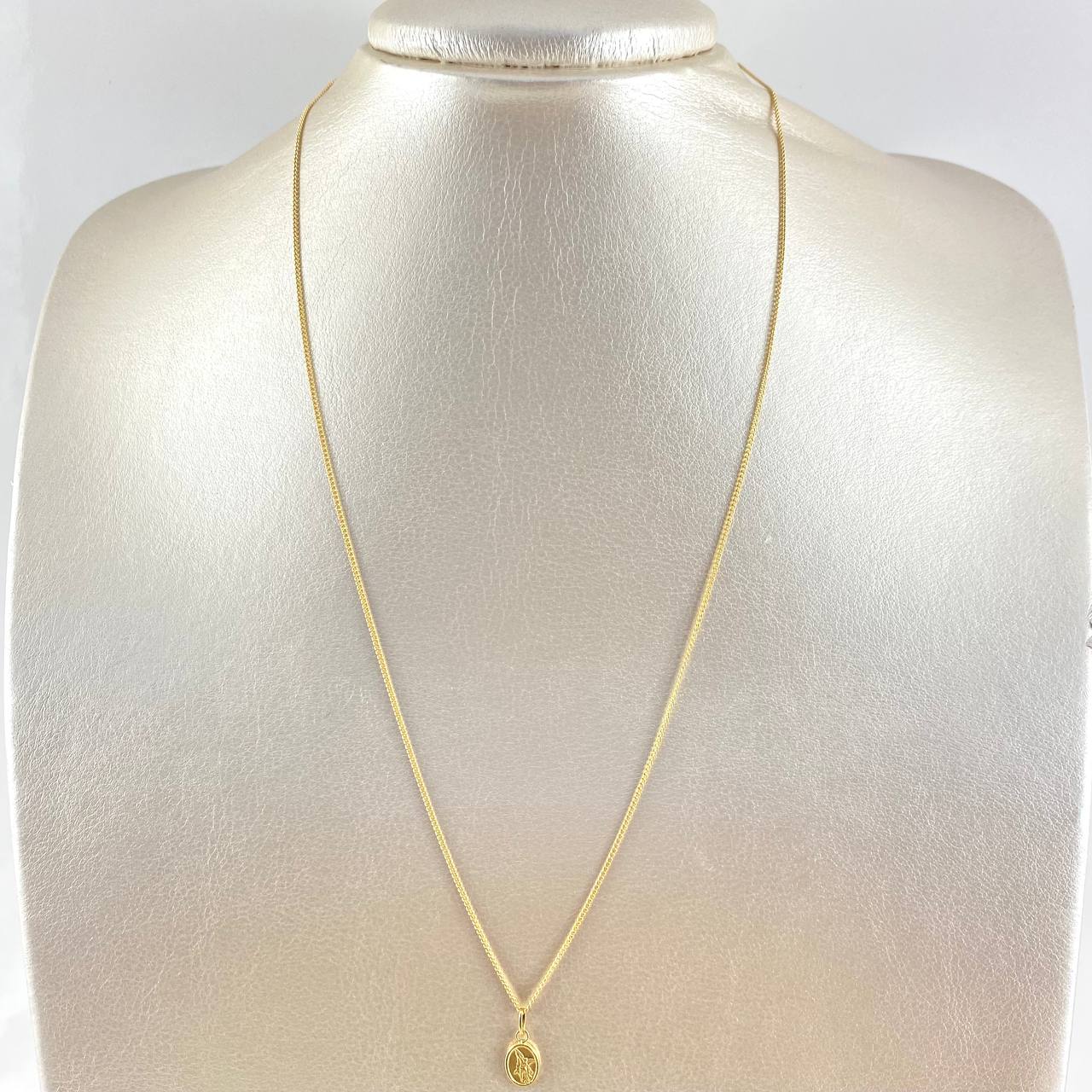 Cadena Mini Cubana 0.95gr / 45cm / 1mm + Dije San Miguel Arcangel - Mate 0.25gr / 1.4cm Oro Amarillo (Oferta)