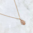 Set Cadena Lazo 0.85gr / 45cm / 1.2mm + Dije Mano Hamsa - Filigrana 1.15gr / 2.4cm Oro Rosa (Oferta)