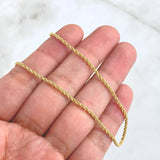Cadena Lazo 2gr / 60cm / 1.6mm Oro Amarillo +3