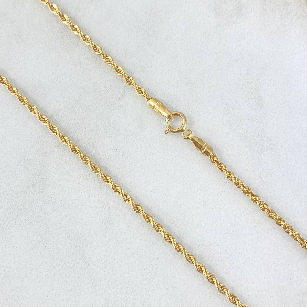 Cadena Lazo 2gr / 60cm / 1.6mm Oro Amarillo +3