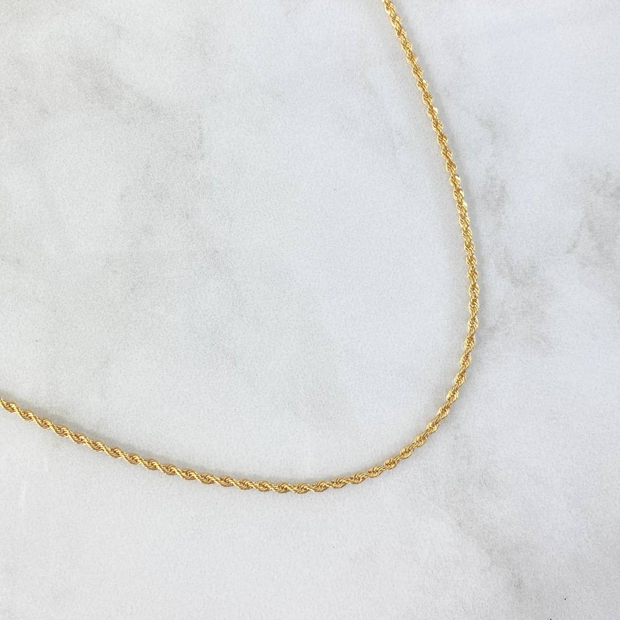 Cadena Lazo 2gr / 60cm / 1.6mm Oro Amarillo +3