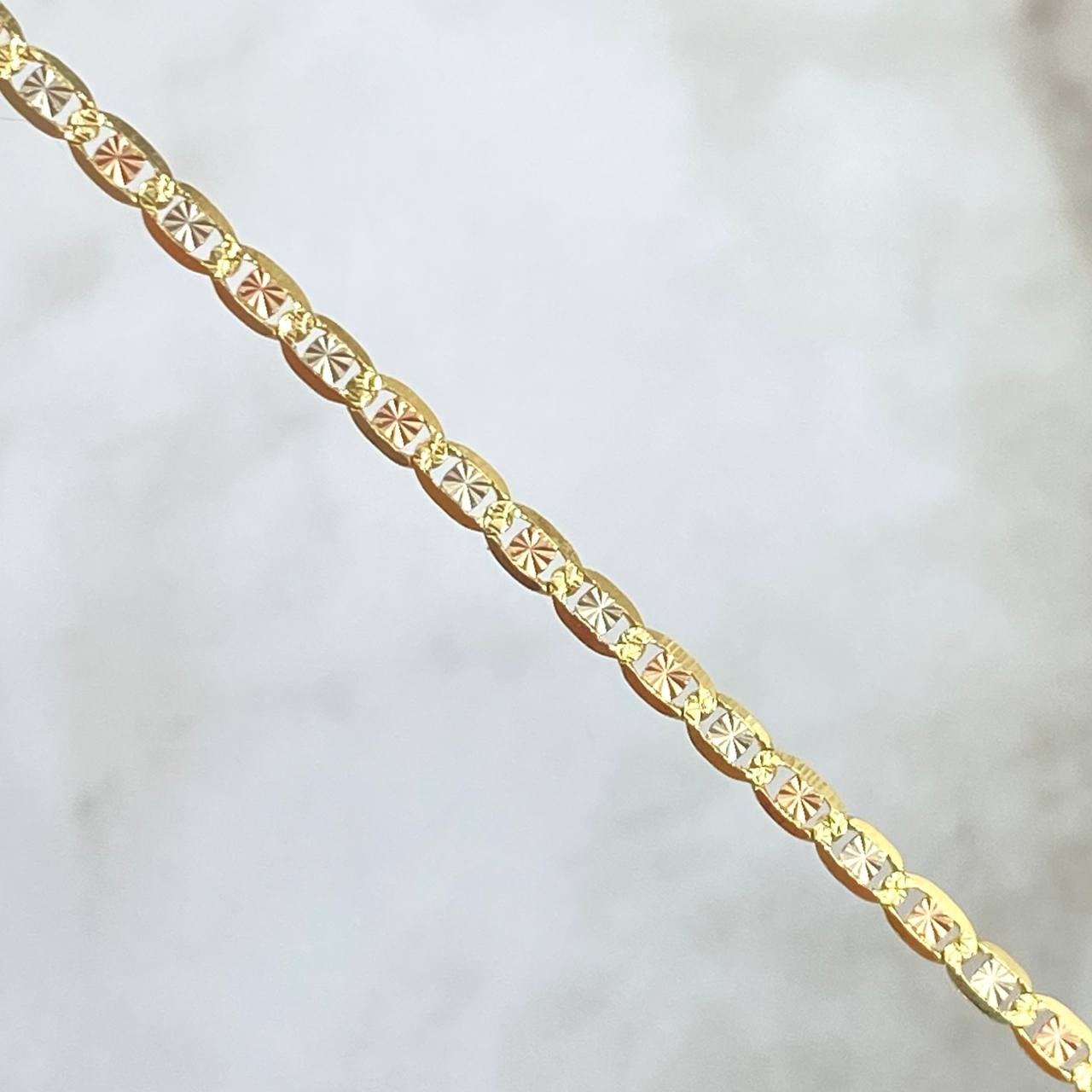 Cadena Plana Diamantada 3.75gr / 40cm / 2.5mm Tres Oros +3