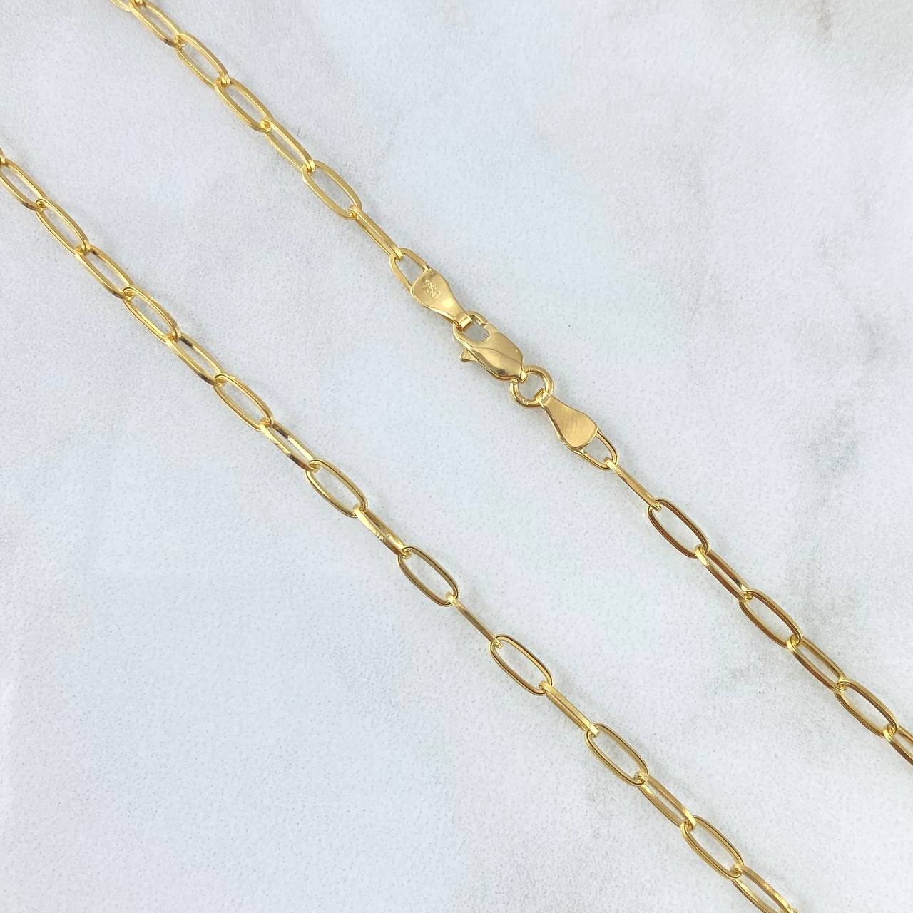 Cadena Cajon 3.3gr / 45cm / 3mm Oro Amarillo +3 18K *