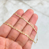 Cadena Plana Lisa 4.5gr / 50cm / 2mm Oro Amarillo +3