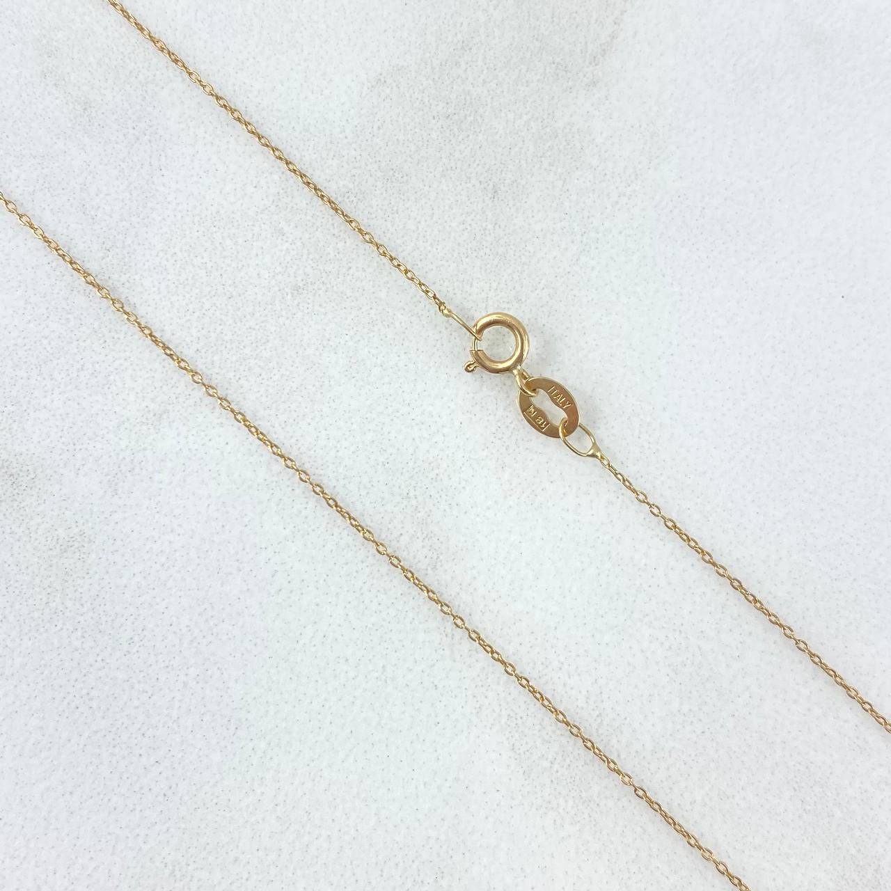 Cadena Aro Seguido 0.5gr / 45cm / 0.5mm + Dije San Benito - Ovalado 0.3gr / 1.4cm Oro Amarillo (Oferta)