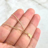 Cadena Plana Diamantada 1.75gr / 50cm / 1.2mm + Dije Oso TS - Circones Blancos 0.35g / 1.3cm Tres Oros (Oferta)
