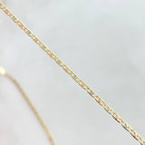 Cadena Plana Diamantada 1.75gr / 50cm / 1.2mm + Dije Oso TS - Circones Blancos 0.35g / 1.3cm Tres Oros (Oferta)