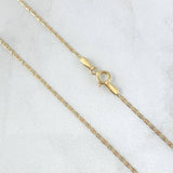 Cadena Plana Diamantada 1.75gr / 50cm / 1.2mm + Dije Oso TS - Circones Blancos 0.35g / 1.3cm Tres Oros (Oferta)