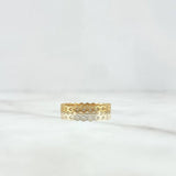 Anillo Rombos - Ojos 1.7gr / T 6 / Circones Blancos Oro Amarillo