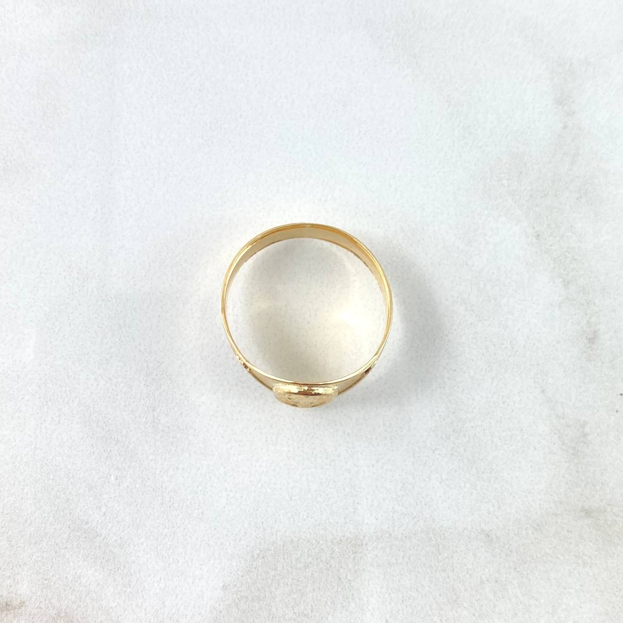 Anillo Virgen Milagrosa Sello Estrellado 1.95gr / T7 1/2 / Oro Amarillo