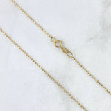 Cadena Militar 2.3gr / 60cm / 1mm Bola Diamantada Oro Amarillo +3 ©