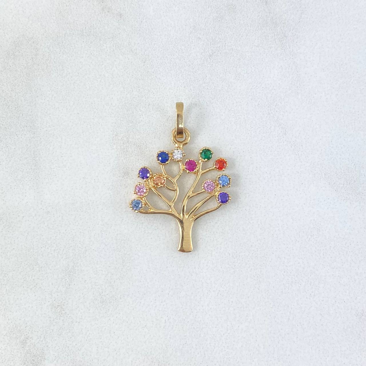 Dije Árbol De La Vida 2.3gr / 2.6cm / Silueta - Circones de Colores Oro Amarillo