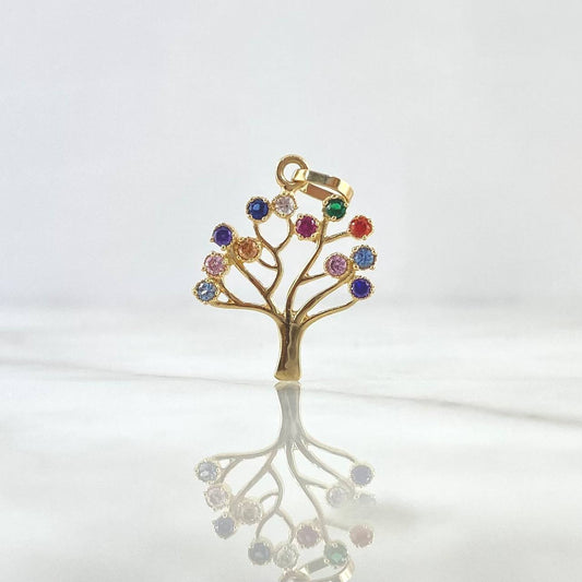 Dije Árbol De La Vida 2.3gr / 2.6cm / Silueta - Circones de Colores Oro Amarillo ©