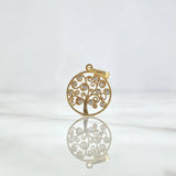 Dije Árbol De La Vida 1.1gr / 2cm / Circular - Circones Blancos Oro Amarillo