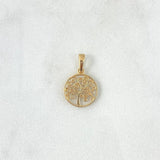 Dije Árbol De La Vida 0.8gr / 1.8cm / Circular Liso Oro Amarillo