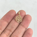 Dije Árbol De La Vida 0.8gr / 1.8cm / Circular Liso Oro Amarillo
