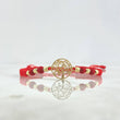 Pulsera Roja Árbol De La Vida Liso 1gr / 3mm Bolas Diamantadas 6 Und Oro Amarillo ©