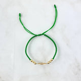 Pulsera Verde Árbol De La Vida Circones de Colores 1.5gr / 4mm Bolas Lisas - Diamantadas 6 Und Oro Amarillo ©