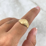 Anillo Virgen Guadalupe Sello Estrellado 1.8gr / T6 1/2 / Oro Amarillo