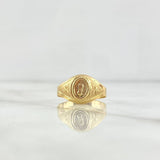 Anillo Virgen Guadalupe Sello Estrellado 1.85gr / T8 1/2 / Oro Amarillo