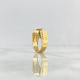 Anillo Sello Corona RX 7.55gr / T11 1/2 / Circones Blancos Oro Amarillo 18K