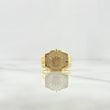 Anillo Sello Corona RX 7.55gr / T11 1/2 / Circones Blancos Oro Amarillo 18K