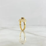 Anillo Estrellas Basteadas 1.45gr / T6 3/4 / Circon Rojo Oro Amarillo