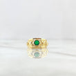 Anillo Lineas Basteadas 1.65gr / T6 3/4 / Circon Verde Oro Amarillo