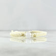 Pulsera Blanca Bola Deseos 3mm Bolas Diamantadas 2 Und Oro Amarillo