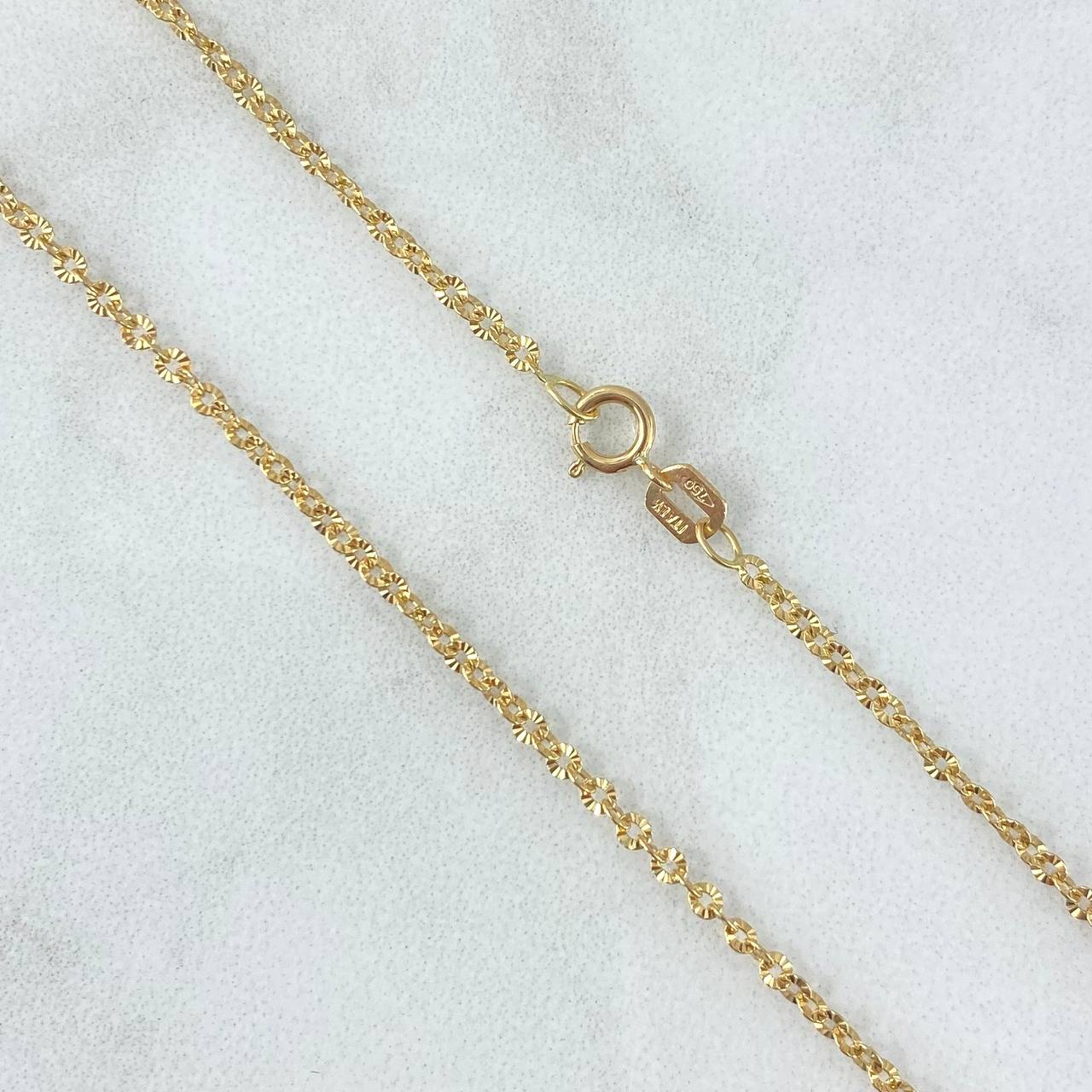 Cadena Aro Seguido 2.35gr / 45cm / 1.7mm Diamantada Oro Amarillo +3
