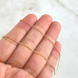 Cadena Militar 2.05gr / 45cm / 1mm Bola Diamantada Oro Amarillo +3