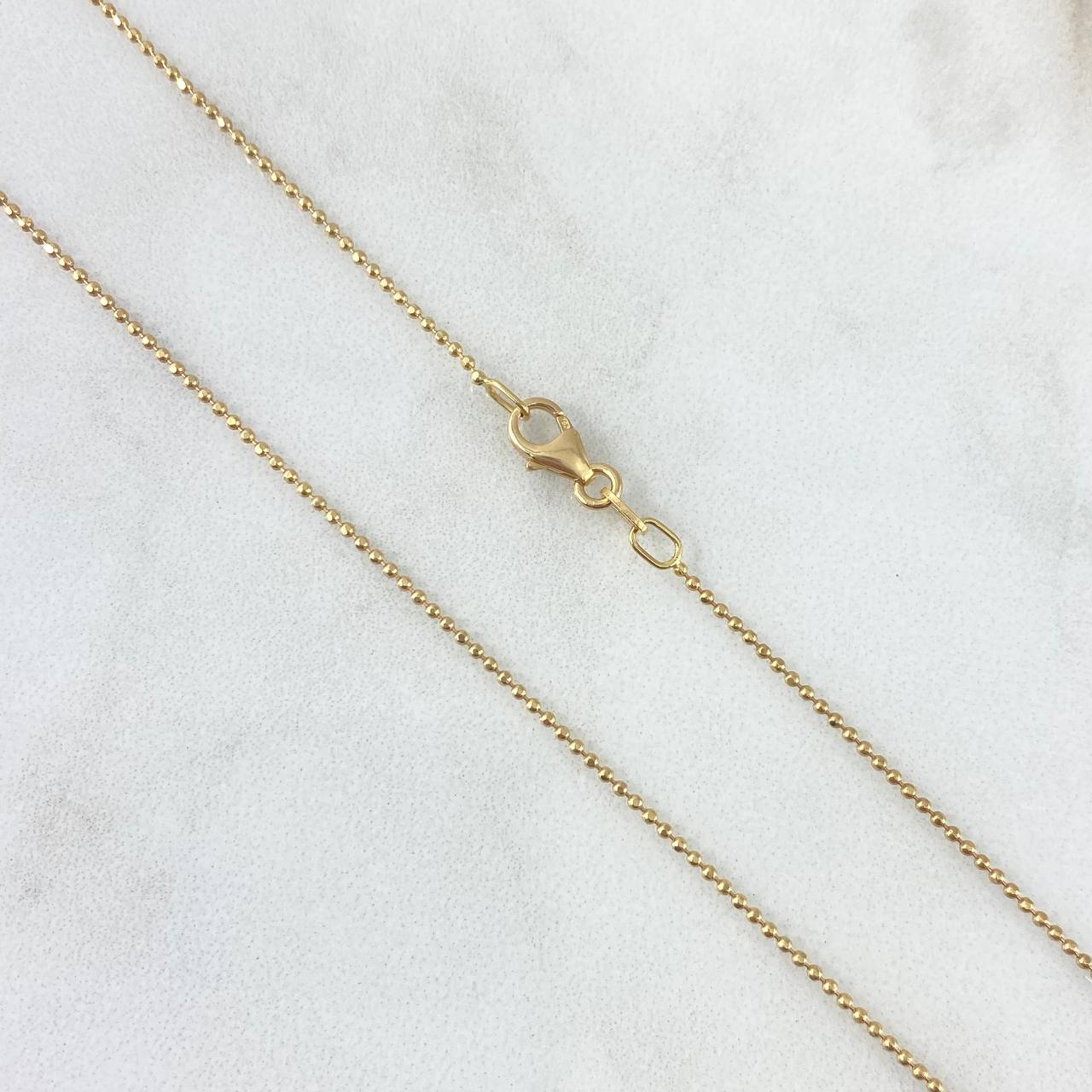Cadena Militar 2.05gr / 45cm / 1mm Bola Diamantada Oro Amarillo +3