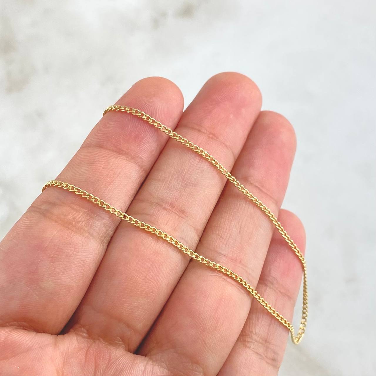 Cadena Mini Cubana 1.5gr / 50cm / 1.4mm Oro Amarillo +3