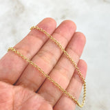 Cadena Roll-On 2.2gr / 50cm / 2.2mm Oro Amarillo +3