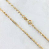 Cadena Roll-On 2.2gr / 50cm / 2.2mm Oro Amarillo +3