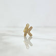 Dije Letra K Silueta  0.6gr / 1.7cm / Circones Blancos Oro Amarillo