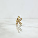 Dije Letra K Silueta 0.7gr / 1.7cm / Circones Blancos Oro Amarillo