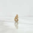 Dije Letra S Silueta 0.55gr / 1.5cm / Circones Blancos Oro Amarillo 18K ©