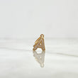 Dije Letra A Cursiva 0.7gr / 1.7cm / Circones Blancos Oro Amarillo