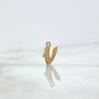 Dije Letra V Cursiva 0.75gr / 1.7cm / Circones Blancos Oro Amarillo