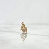 Dije Letra G Silueta 0.45gr / 1.6cm / Circones Blancos Oro Amarillo 18K
