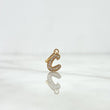 Dije Letra C Silueta 0.5gr / 2.1cm / Circones Blancos Oro Amarillo 18K *