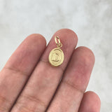Dije Letra D Ovalada 0.6gr / 1.8cm / Troquelada Oro Amarillo ©