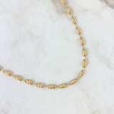 Cadena Rustica Cilindro Rayado 13.5gr / 60cm / 5mm Oro Amarillo