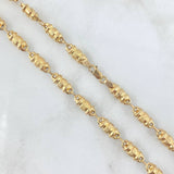 Cadena Rustica Cilindro Rayado 13.5gr / 60cm / 5mm Oro Amarillo