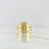 Anillo Virgen Milagrosa Sello Estrellado 2.05gr / T6 3/4 / Oro Amarillo