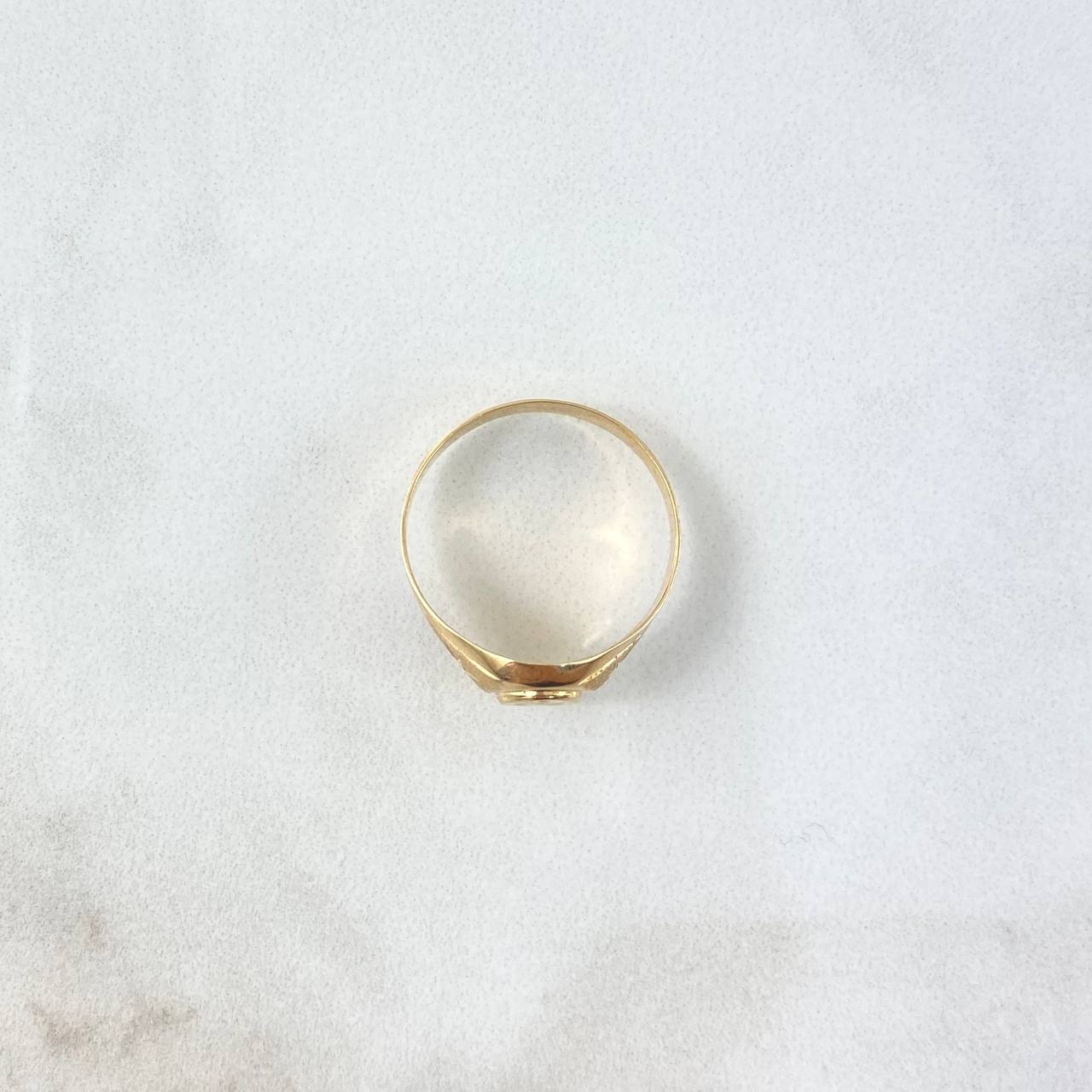 Anillo Virgen Milagrosa Sello Estrellado 1.7gr / T4 / Oro Amarillo