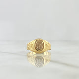 Anillo Virgen Milagrosa Sello Estrellado 1.8gr / T8 3/4 / Oro Amarillo