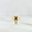Anillo Clasico 1.1gr / T4 / Circon Rojo Oro Amarillo