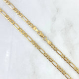 Cadena Figaro Escalera 7.25gr / 60cm / 4mm Oro Amarillo +3